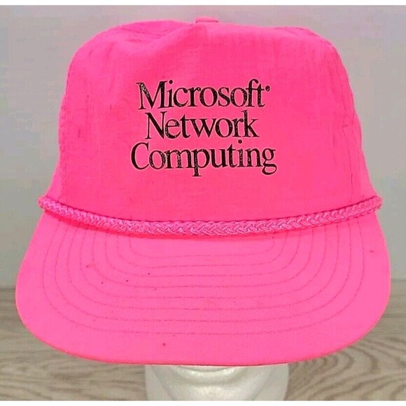 Vintage Nissin Zipper Strap Rope Hat ~ Microsoft Network Computing Hat - Picture 1 of 12